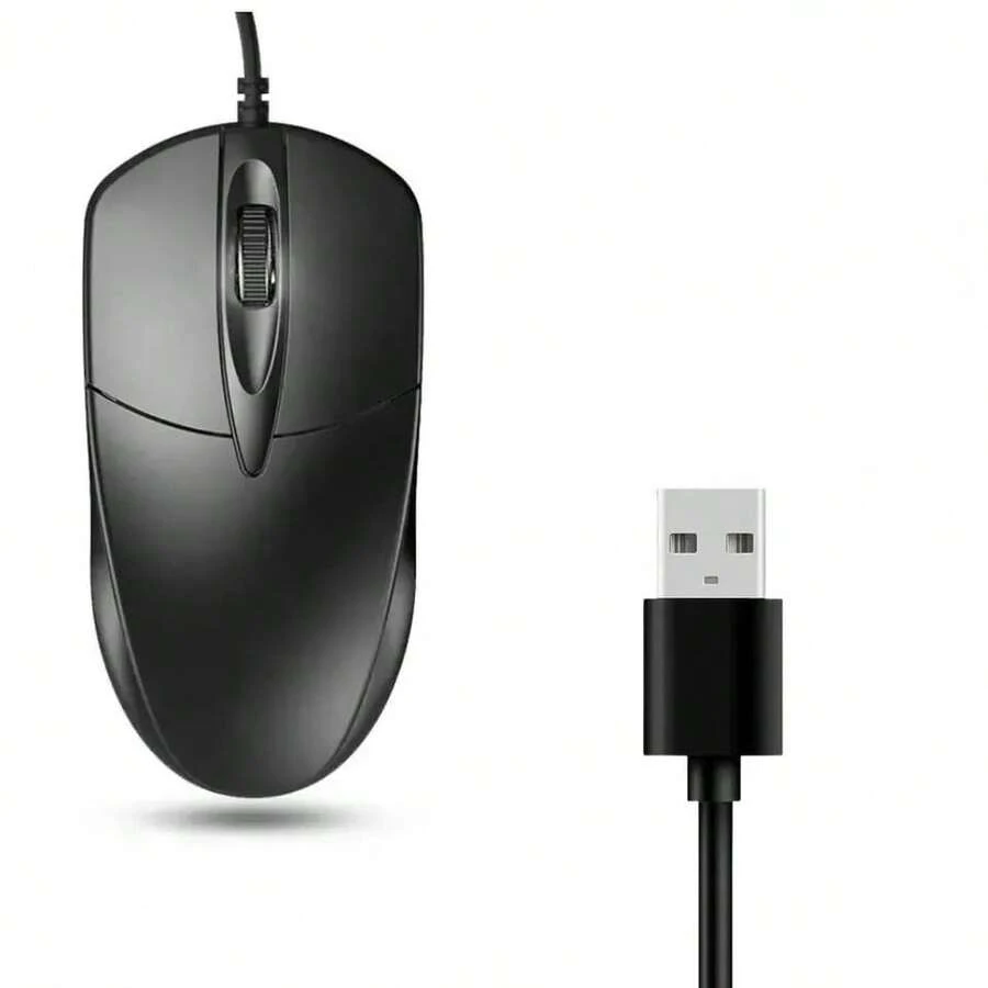 Wired Computer Mouse, USB Optical Mouse For Gaming,Home,Business And Office Work,Black Wire Computer Mice Compatible With Laptop Pc Computer Desktop. - màu đen - Xem 1