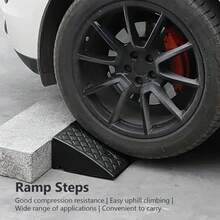 2PCS Car Uphill Climbing Threshold Pad, Plastic Roadside Slope Speed Bumper Triangular Pad, Step Pad Slope Pad Road - Black - View 2