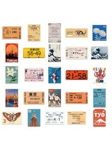 50 Stücke japanische Reisekultur Aufkleber für Laptop, Gepäck, Helm, Sammelalbum, Dekoration, DIY Graffiti Aufkleber