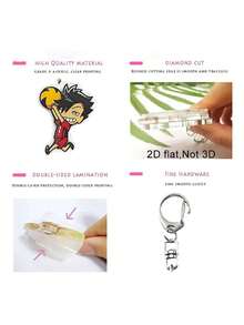 2D 平面，1/2 个排球亚克力钥匙扣 Kuroo Tetsurou，Kozume Kenma 可爱吊坠女孩礼物 - 彩色 - 查看 3