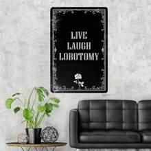 Live Laugh Lobotomy Gothic Metal Sign - Unique Dark Academia Grunge Wall Decor For Living Room Bathroom Bedroom - 彩色 - 查看 2