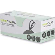 NINESTARS NSTB-10-30 - Bolsa de Basura extrafuerte con Cierre de cordón, Paquete de 1, Blanco, 13 GAL., 1 - 82,5 cm (alto) x 1,6 m (ancho) - Ver 5