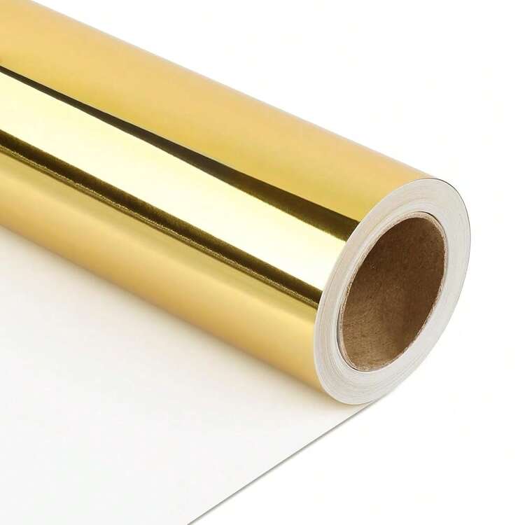 Dark Green Metallic Wrapping Paper,Solid Color Paper,Gift Wrapping Paper,Perfect For Halloween,Wedding, Valentine's Day,Birthday,Christmas,,DIY Bouquet (17.5 Inches X 32.8 Feet)-758649 - 金色 - 查看 2