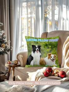 1pc Customized Photo Pillowcase Personalized Single-Sided Print Photo Cushion Cover For Bedroom Living Room Home Decor Personalized Gift - Multicolor - View 6