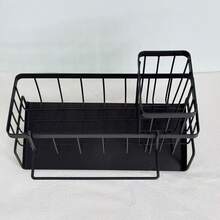 Kitchen Sink Sponge Draining Rack, Self-Draining Kitchen Sink Organizer, Sink Rack, Can Hold Dish Brushes, Rags, Soap, Scrubbing Accessories, Baskets And Containers For Kitchen Storage - E - Xem 4
