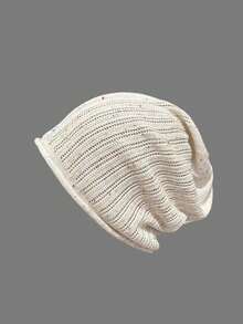 1pc Women's Colorful Polka Dot Thin Striped Headband, Versatile Knitted Beanie Hat, Suitable For Spring/Summer, Winter Women