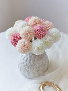 1/4/8pcs Artificial Chrysanthemum Ball Flowers Dandelion Hydrangea Arrangement Bouquet Present For Friends Bridal Wedding Bouquet Decor For Home Office Coffee House Party Wedding Decoration - Green - View 7