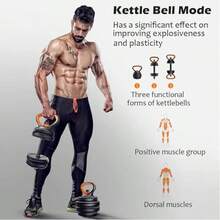 Kit De Mancuernas 6 En 1 ,Pesas para Ejercicio en Casa, Mancuernas para Ejercicio, con Pesas Rusas, Barra y Discos, Barra Recta Ejercicio Ajustable ,Con Peso Ajustable De Hasta 20 Kg,Mancuernas y Peso para Entrenamiento Casa y Gimnasio,ideal para principiantes o usuarios avanzados - Negro - Ver 4