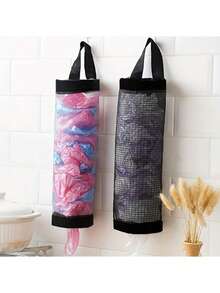 1 pieza Organizador de bolsas de plástico montado en la pared, adecuado para el hogar, la cocina, fiestas de playa de verano, alimentos, camping, organización, decoración de habitaciones, accesorios de cocina, suministros para el hogar y la cocina del Día de San Valentín - Multicolor - Ver 5