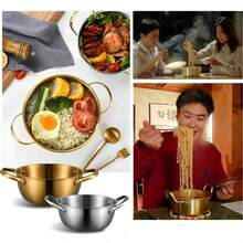 Korean Golden Aluminum Pot – Perfect For Ramen, Noodles, And Quick Soups - Vàng - Xem 7