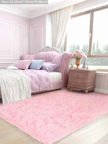 4 英尺 X 6 英尺柔软毛茸茸地毯，可洗地毯垫，适用于客厅、卧室、宿舍、大学、公寓，粉色地毯装饰，适合男孩和女孩的房间