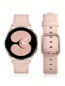 Huastonband 黑白棕軟舒適超薄手錶錶帶 玫瑰金方形扣 適用於 Galaxy Watch 7 6 5 Pro 4 Active 2 40mm 45mm 46mm 42mm Watch GT2 Pro GT3 GT4 男女通用 智慧手錶配件 手腕錶帶 20mm 22mm 快速拆裝安裝 - 淺粉色 - 查看 2