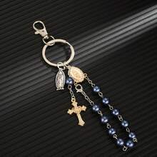 1 Stück klassischer Schlüsselanhänger mit Glas- und Harz-Perlen-Mariendarstellung, geeignet als Dekoration für Taschen oder als Geschenk für Familie und Freunde, Rucksack für Schultasche, Zubehör, Schlüsselbänder mit ID-Halter, Autoschmuck, Taschenanhänger