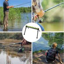 Adjustable 2-Section Telescopic Fishing Rod Holder, Multi-Hole Fishing Rod Stand, Outdoor Fishing Rod Rack Ground Insertion Bracket