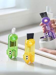 Zestaw szczotek czyszczących 3 w 1 z trzema wymiennymi główkami do kubków, pokrywek, nakrętek do butelek i smoczków. Zawiera podwójny rząd prostych włosia, spiralną główkę szczoteczki oraz wbudowaną główkę szczoteczki w kształcie litery U, która usuwa brud i plamy w promieniu 360 stopni bez martwych kątów. Można go używać do czyszczenia wszelkiego rodzaju akcesoriów kuchennych, w tym obieraczek, foremek do żywności, koszy ociekowych i innych higienicznych narożników, szczelin i rowków., Sprzątanie domu, Sprzątanie kuchni, Sprzątanie imprez