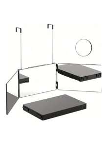 Lustro 360 stopni, lustro 3-drożne z uchwytami, regulowane lusterko kosmetyczne do łazienki, sypialni, makijażu, prysznica, golenia, stylizacji, cięcia