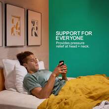 Marlow Almohada ajustable de espuma viscoelástica de Brooklinen - Proporciona alivio del dolor de espalda y cuello - Almohada para dormir de espalda, estómago y lateral, almohada con infusión de - Negro - Ver 7