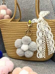 1pc Cute Creative Flower Fashionable Bag Mobile Phone Key Rings Daily Use Commuting And Dating Fashionable For Men And Women Gift Decor Present Valentines Car Women Key Chain Charms Cute Keychain School Supplies Teacher Gifts Back To School Teacher - Multicolor - View 7