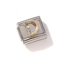 1/5/10pcs Elegant Zirconia Inlaid 26 English Letter Pendant Modules - Can DIY Bracelets, Bangles, Rings, Ideal Gift Choice