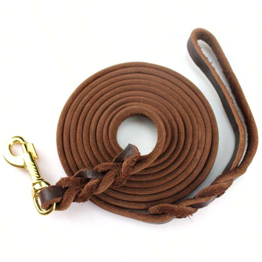 [Multi-Functional Dog Leash] ITANDME Adjustable Multi-Functional Dog Leash - Copper Hook, Thickened Faux Leather, Solid Pattern