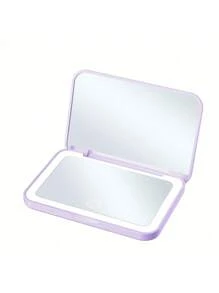 LED Lighted Makeup Mirror With Touch Screen, 3 Lighting Modes, Portable Stand, Foldable For Storage, Travel Vanity Mirror With Lights, Rechargeable Battery, Adjustable 3-Color Lighting, Travel Makeup Accessory, Birthday Gift For Mom And Friends