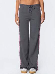 Womens High Waisted Drawstring Sweatpants Casual Baggy Joggers Pants - Dark Grey - View 3