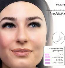 Curacoro LashFolio Narrow Promade Fans, Handmade Volume Eyelashes, 5D~10D, C CC D Curl, Thickness 0.03~0.07mm, 8-15mm Length, Professional Long-Lasting Promade Lash Fans (18D-0.03 D, 8mm-15mm)