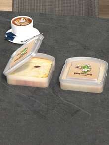 2/4 piezas Caja de almuerzo/Caja de sándwich/Caja de pan, Cocina, Navidad, Caja Bento, Recipiente de sándwich, Caja de almuerzo Caja de almacenamiento de alimentos con forma de tostada de plástico con tapa, Reutilizable, Adecuado para familias o adultos, Suministros de cocina de vuelta a la escuela, Adecuado para trabajadores de oficina, estudiantes, fiestas, al aire libre, campamento, picnics, aperitivos.
