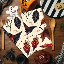 2/4 pièces set, serviettes à vaisselle imprimées avec motif chapeau de sorcière et feuilles tombées, Halloween, microfibre super absorbante, serviettes de cuisine et de cuisson modernes, serviettes à vaisselle imprimées, serviettes de nettoyage, serviettes de bain, super douces et très absorbantes, excellent cadeau pour les voisins, les mamans, les amis, anniversaire, Halloween, pendaison de crémaillère, décoration de cuisine, articles ménagers essentiels - Multicolore - Voir 12