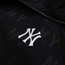MLB Áo khoác có mũ dệt unisex, Áo khoác gió JQD họa tiết monogram cổ điển, Áo khoác ngoài thể thao tối giản, 3AWJM0453 - màu đen - Xem 4