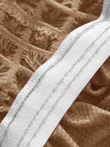 غطاء بوف مربع مرن قطعتان، غطاء مرن ناعم مع تنورة من البوليستر لمسند القدم المستطيل، واقي أثاث حديث لغرفة المعيشة والنوم