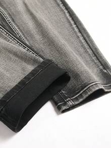 Men's Jeans Stretch Fit Slim Fit Grey Denim Regular Fit Fashion Pants, 1XL-6XL Plus Size Comfortable Jeans - 灰色 - 查看 5