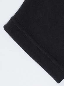 1 Set Knitted Wool & Silk Blend Thermal Underwear, Medium Thickness, Comfortable & Figure-Flattering, Warm For Home Use In Autumn, Winter & Spring - Black - View 5