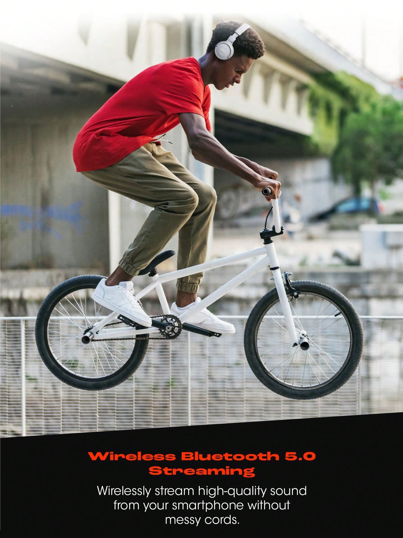 JBL سماعات رأس لاسلكية على الأذن Tune 510BT، صوت ج...