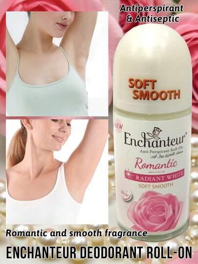  Enchanteur 香氛走珠止汗露，有效控汗、抗菌、除臭，散发优雅香气，清新舒适，持久留香，快速吸收，便携易用，舒缓肌肤，适合所有肤质，日常出行必备。