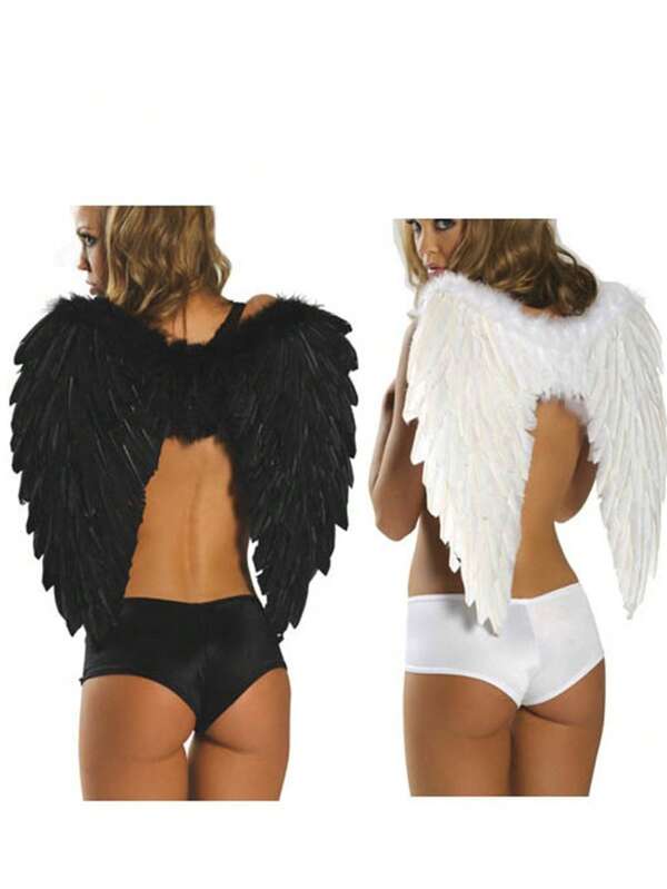Alas de ángel con plumas para disfraz de Halloween, maquillaje, fiesta, Navidad, para mujeres y niñas adultas (hechas a mano). Algunas personas pueden experimentar fenómenos como desbordamiento de pegamento y caída de plumas, lo cual es normal. Si le molesta, por favor no compre.