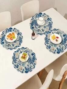 2/4/6/8/10 Stücke Tischsets Ozeanwelt, perfekt für Restaurant und Küchendekoration, Tischakzente