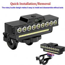 9 LED Ultra-Bright Bike Headlight With Horn: High/Low Beam, 21 SMD, Pedestrian Friendly,Type-C Rechargeable, 7 Lighting Modes, 4000mAh Portable Charger, Power Bank, 120dB Bell, Perfect For Mountain & Road Bikes, Night Riding, Best Gift For Men