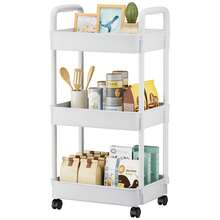 3-Tier Wheeled Plastic Storage Cart With Organizer Compartments, Perfect For Diapers, Kitchen Essentials, Bathroom Items, Living Room Decor And Bedside Organization, Compact White Design - Multicolor - View 6