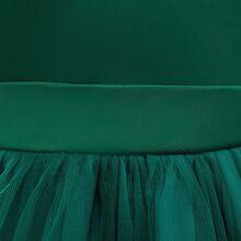 少女绿色网纱派对连衣裙，优雅公主风，适合女孩生日派对、圣帕特里克节、日常休闲穿着