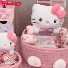1个三丽鸥Hello Kitty收纳篮，可爱化妆品和玩具收纳盒，卧室装饰，礼品盒，大号粉色收纳篮 | 柔软布艺粉色收纳篮，超大容量，适合桌面使用，多场景适用 - 彩色 - 查看 6