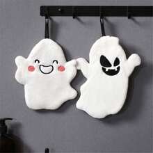 1 Stück Halloween Geist Handtuch, weiches saugfähiges geistförmiges Reinigungstuch, geeignet für Küche, Badezimmer, Halloween Dekoration