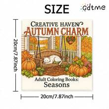 1 pieza Libro para colorear con ilustraciones de otoño, Libro para colorear para adolescentes y adultos, Regalo aleatorio de tarjeta de felicitación - Dibujo hecho a mano, Actividades de ocio diarias, Regalo perfecto para familiares y amigos, Adecuado para regalos de cumpleaños, fiestas de Año Nuevo, Halloween, Navidad y otros regalos de fiestas (Espacio acogedor para colorear)