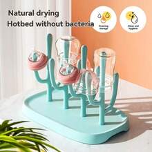 1pc Simple Round Disposable Cup Holder & Bottle Drying Rack With Tray, Large Capacity Bottle Drying Rack - Multicolor - View 6