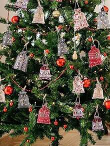 24pcs Christmas Gift Bag Set, Countdown Calendar Drawstring Bag, Christmas Candy Pouch Packaging Bags Home Decor Christmas Decorations Room Decor Winter