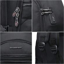 Swissport Large Unisex Executive School Wheeled Backpack - 黑色 - 查看 6