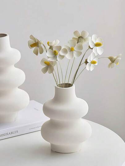 1pc Ceramic Vase, Round Moderne Dried Flower Pampas Boho Home Centerpiece Wedding Dinner Tafel Living Room Office Bedroom, Ho warming (Please Check Size In mation Be Purchasing) Glass Vase