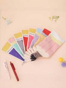 1pc Large Capacity Pencil Pattern Pencil Case, Pencil Shaped Pencil Box/Cartoon Print Pencil Box, Cute Portable Travel Cosmetic Bag, Stationery Pencil Pouch, Miscellaneous Storage Bag, Perfect Back To School Pencil Case, School Supplies, Pencil Bag, Backpack - Multicolor - View 5