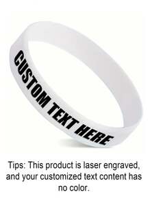 1/3/5/10pcs Customizable Silicone Bracelets - White With Black Text, Sports Bracelet, Bracelet Set, Silicone Bracelet, Fashionable Silicone Bracelet, Bracelet, Cross Silicone Bracelet, Couple Gift. Festive Bracelet Matching, Halloween, Christmas Bracelets, Party Bracelets, Dinosaur Bracelets, Inspirational Silicone Bracelets, Friendship Bracelet,Home & Living,Christmas Home Atmosphere,Souvenirs - Multicolor - View 3