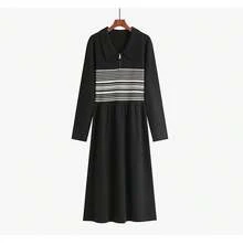 Plus Size Sweater Dresses - Black - View 3
